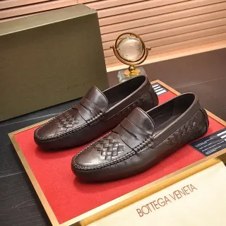 Bottega Veneta Andiamo Intrecciato Brown Leather Loafers