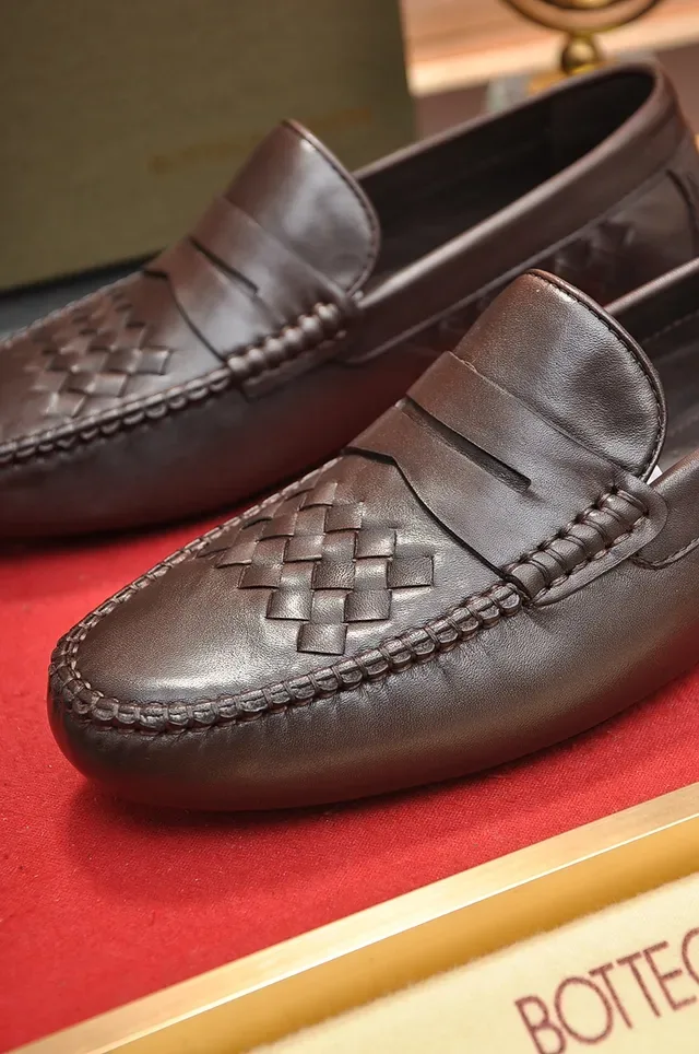 Bottega Veneta Andiamo Intrecciato Brown Leather Loafers 2