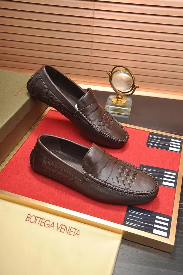 Bottega Veneta Andiamo Intrecciato Brown Leather Loafers 4