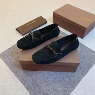 Bottega Veneta Andiamo 编织麂皮乐福鞋
