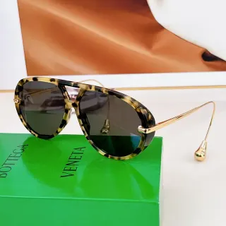 Bottega Veneta Brown Gold Aviator Silhouette Tortoiseshell Acetate Frame Eyewear