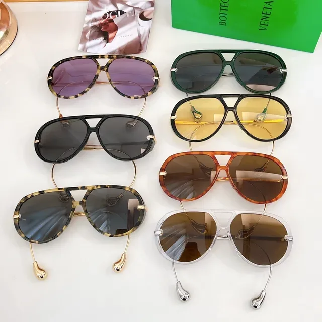 Bottega Veneta Brown Gold Aviator Silhouette Tortoiseshell Acetate Frame Eyewear 3