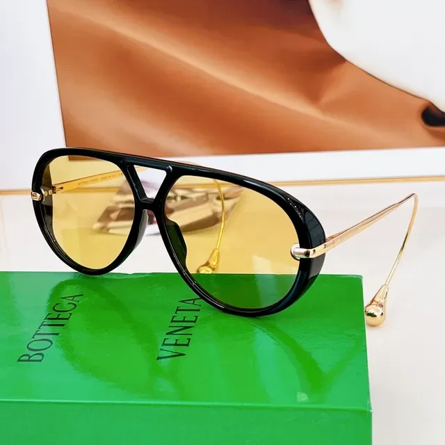 Bottega Veneta Brown Gold Aviator Silhouette Tortoiseshell Acetate Frame Eyewear 5