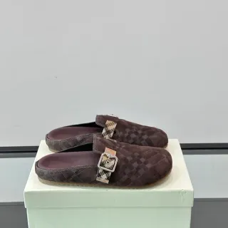 Bottega Veneta Brown Purple Quilted Intrecciato Suede Buckle Strap Loafer