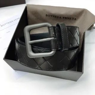 Bottega Veneta Cassette Black Intrecciato Leather Belt