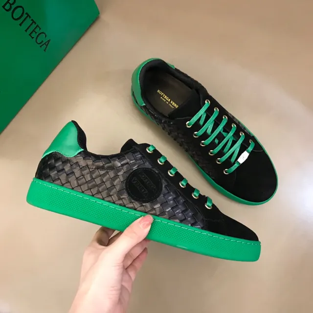 Bottega Veneta Cassette Intrecciato أسود وأخضر أحذية رياضية لأسلوب الحياة 6
