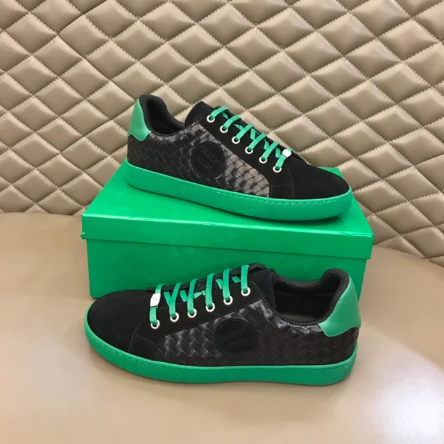 Bottega Veneta Cassette Intrecciato أسود وأخضر أحذية رياضية لأسلوب الحياة 7