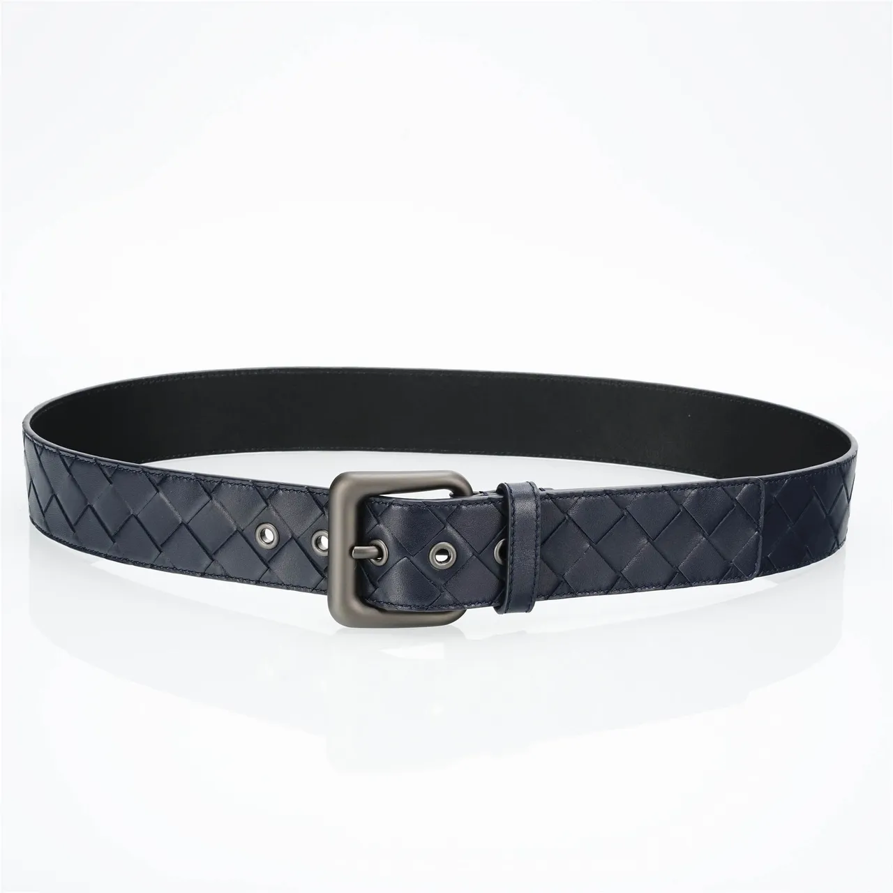 Bottega Veneta Cassette Intrecciato Navy Ceinture en Cuir 9