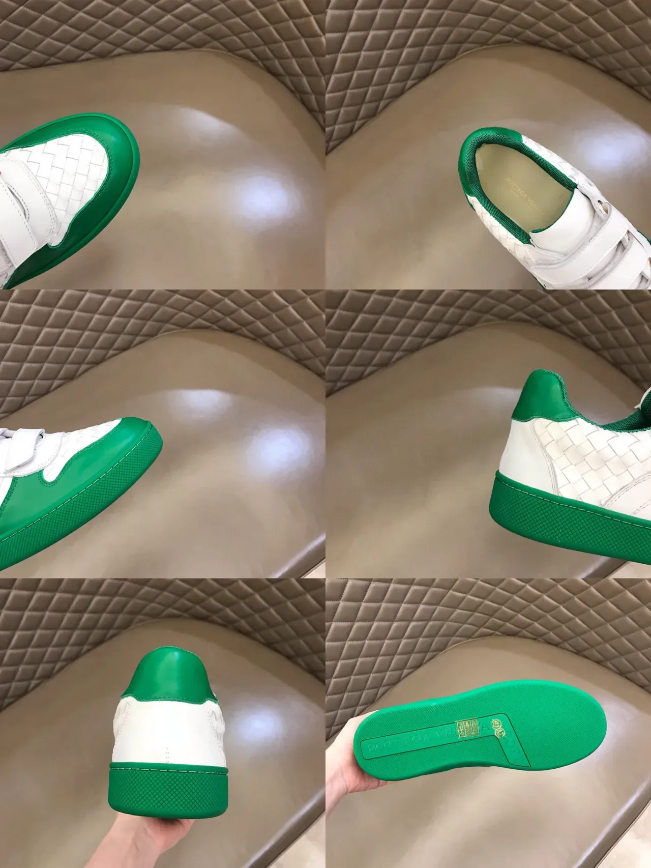 Bottega Veneta Cassette Sneaker White and Green Lifestyle Sneakers 2