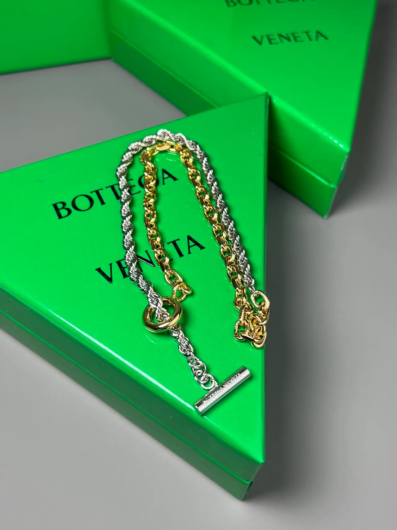 Bottega Veneta Bracelet Chaîne Rope Double Ton avec Fermeture Toggle 2