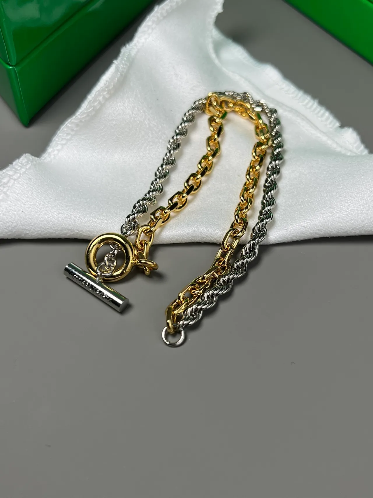 Bottega Veneta Bracelet Chaîne Rope Double Ton avec Fermeture Toggle 3