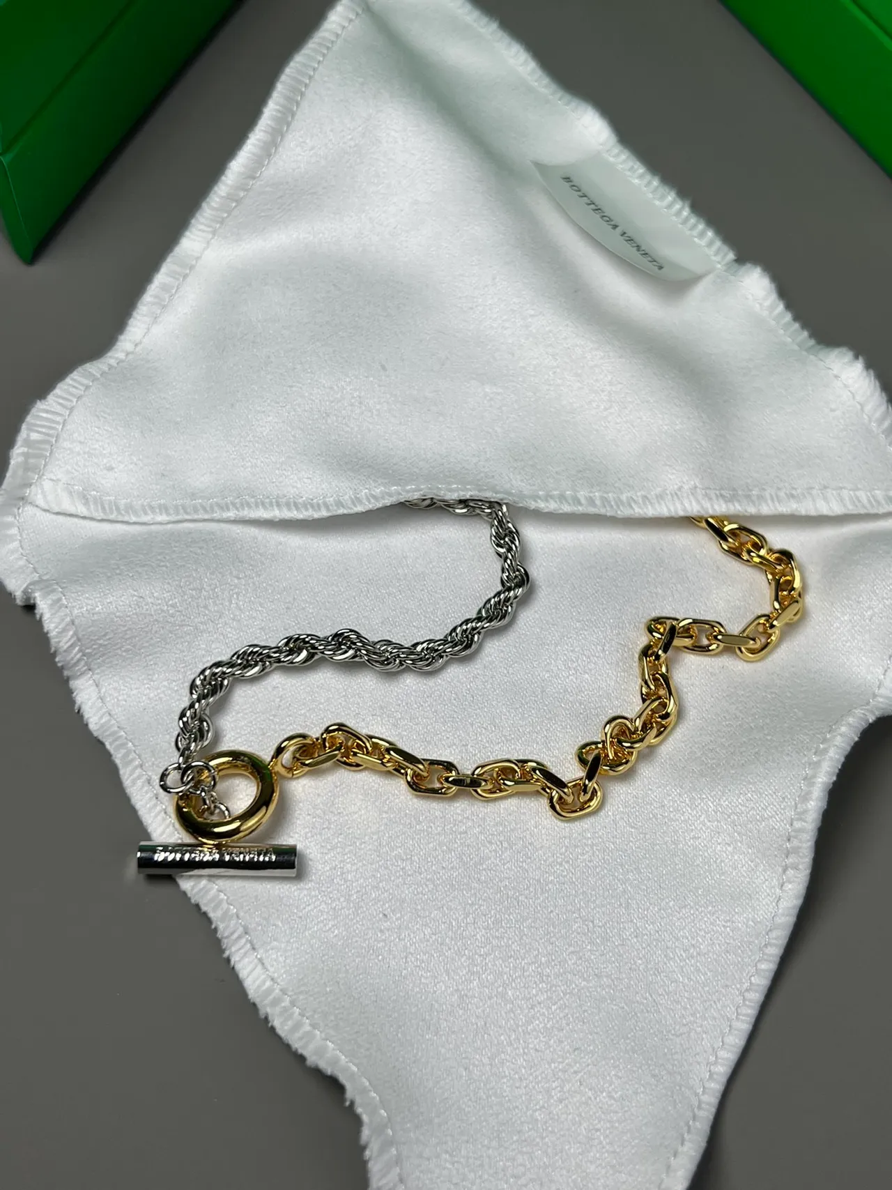 Bottega Veneta Bracelet Chaîne Rope Double Ton avec Fermeture Toggle 4