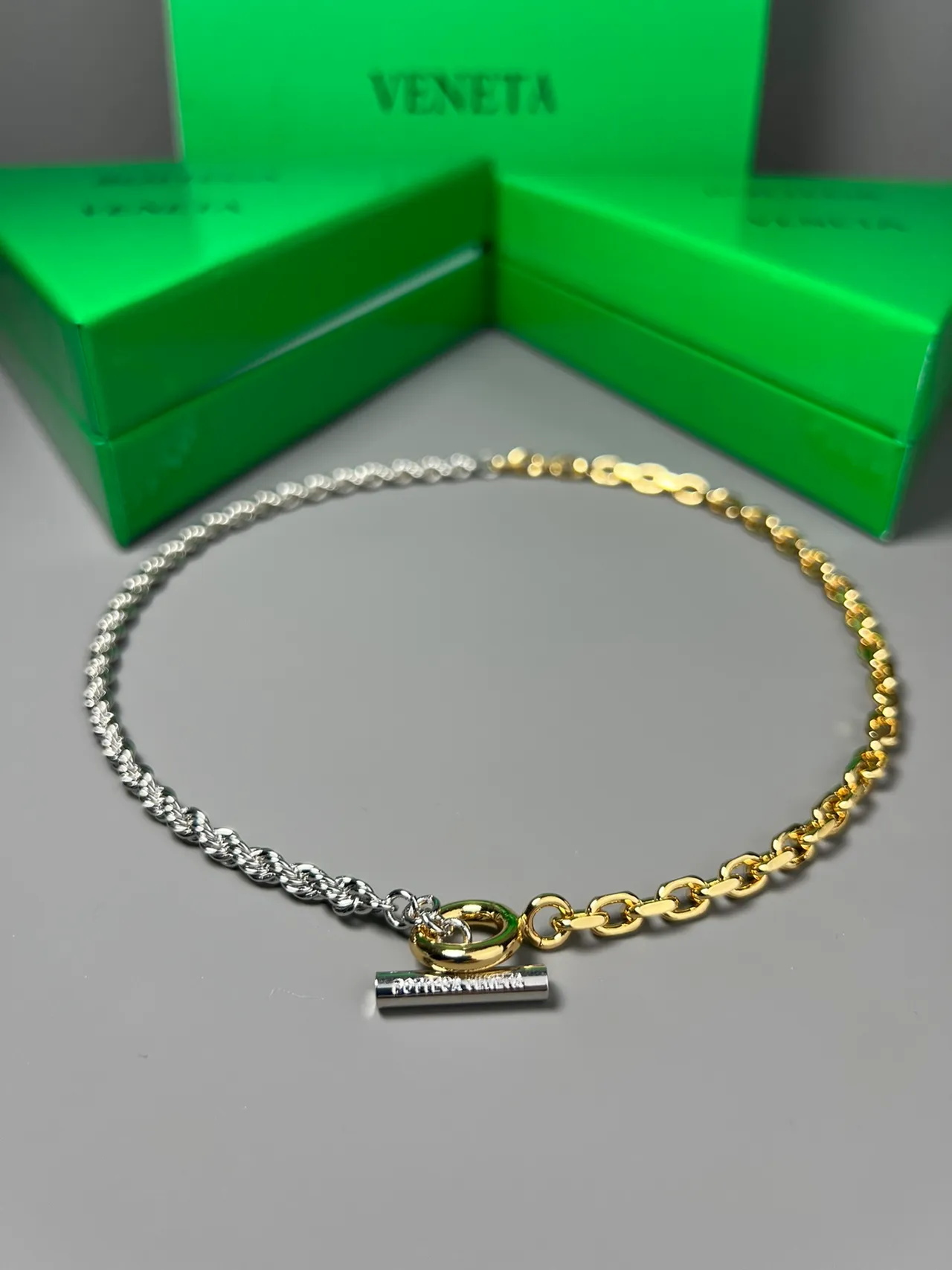 Bottega Veneta Bracelet Chaîne Rope Double Ton avec Fermeture Toggle 5