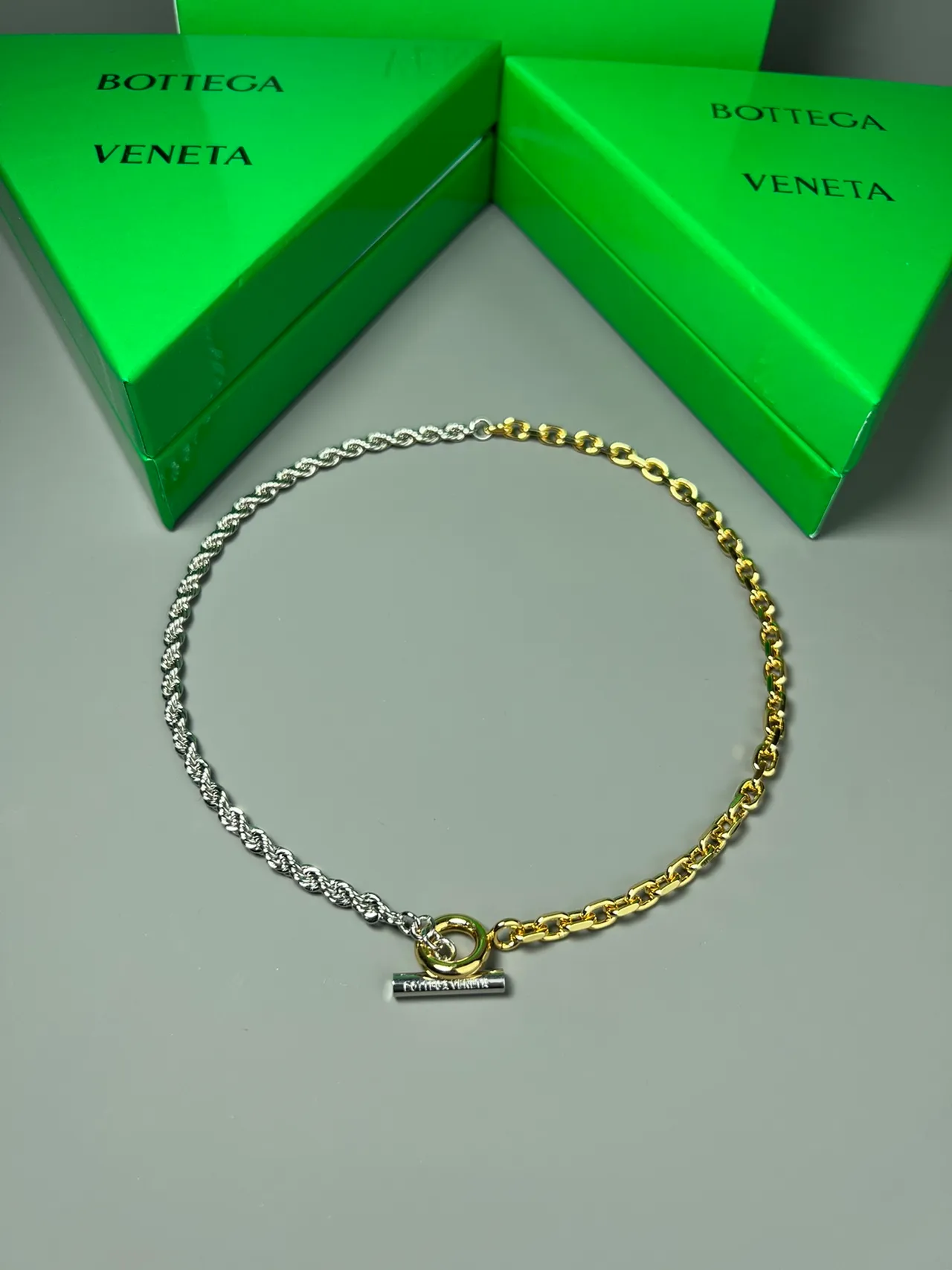 Bottega Veneta Bracelet Chaîne Rope Double Ton avec Fermeture Toggle 6