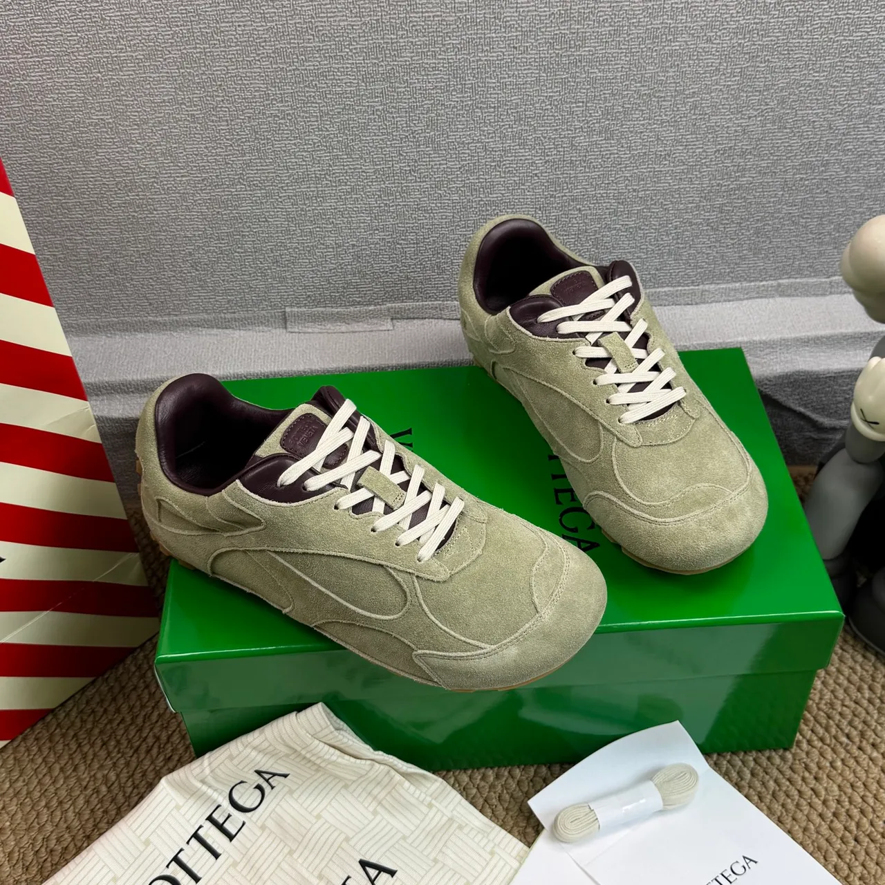 Bottega Veneta Vert Marron Ante Supérieur Panneaux Sculptés Superposés Zapatillas Lifestyle 5