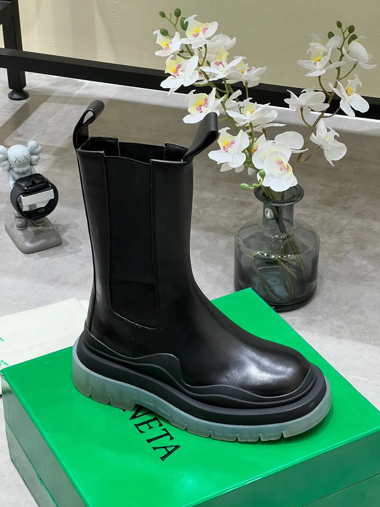 Bottega Veneta Le Cagole Bottines en cuir noir 3
