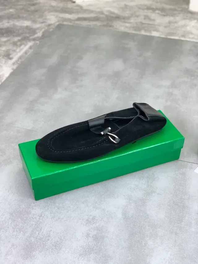 Bottega Veneta Mocassim Preto Suede Costurado Moccasin no Vamp Loafer 4