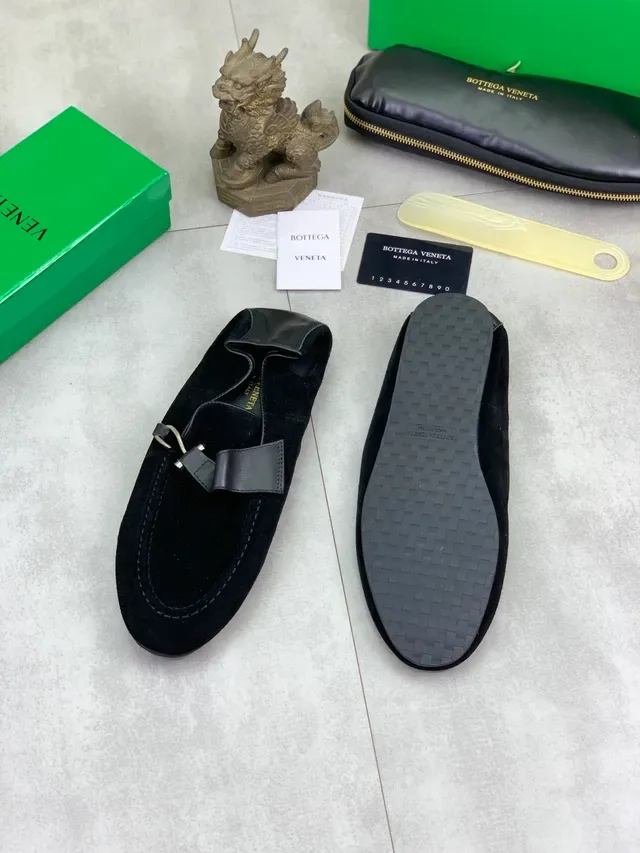Bottega Veneta Mocassim Preto Suede Costurado Moccasin no Vamp Loafer 5