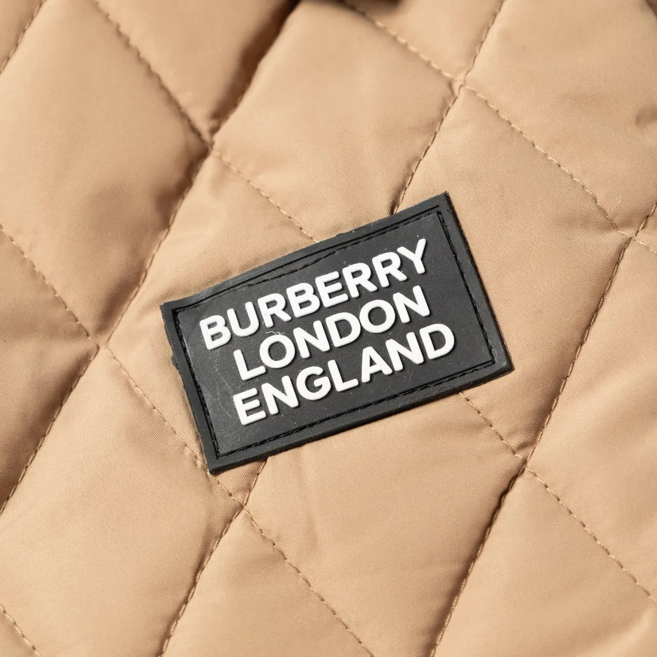 Burberry Beige Black Quilted Diamond-Stitch Corduroy Collar Jacket 7