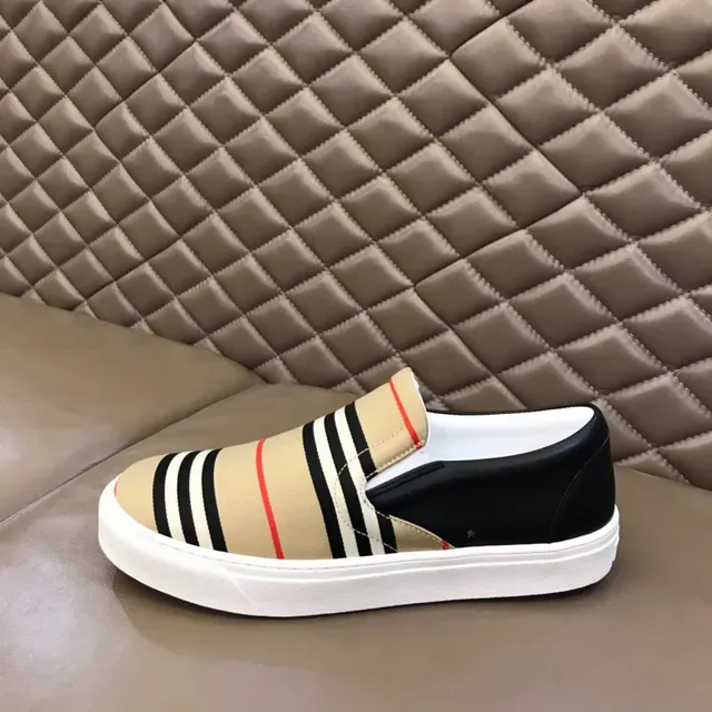 Burberry Beige Black Slip-On Plataforma Sola Tênis Lifestyle 5