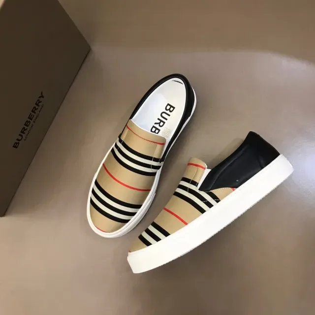 Burberry Beige Black Slip-On Plataforma Sola Tênis Lifestyle 7