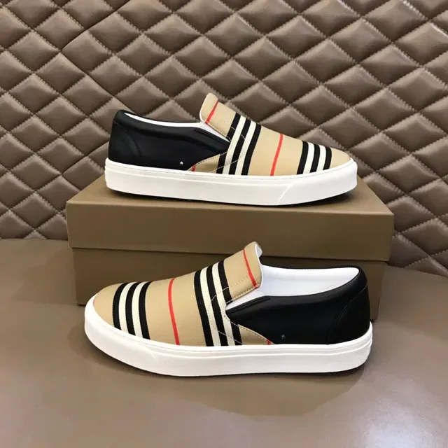 Burberry Beige Black Slip-On Plataforma Sola Tênis Lifestyle 8