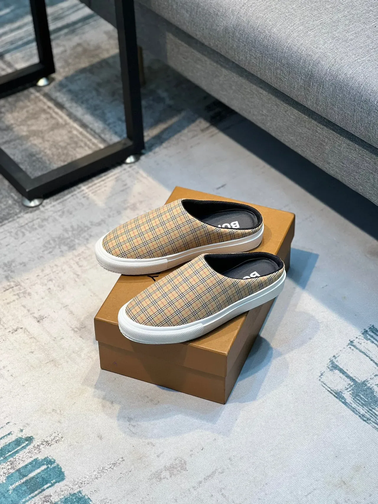 Burberry Check Mule Slip-On Casual Shoes 7