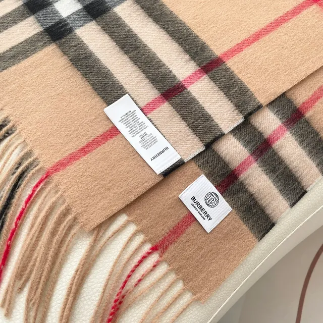 Burberry Classic Check beige noir blanc rouge cachemire écharpe 7