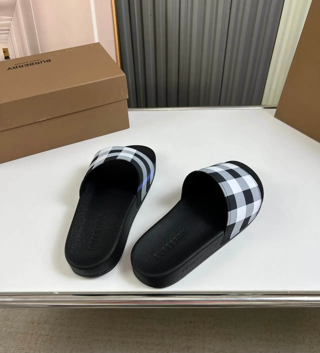 Burberry Gingham Check Slide Slipper 5