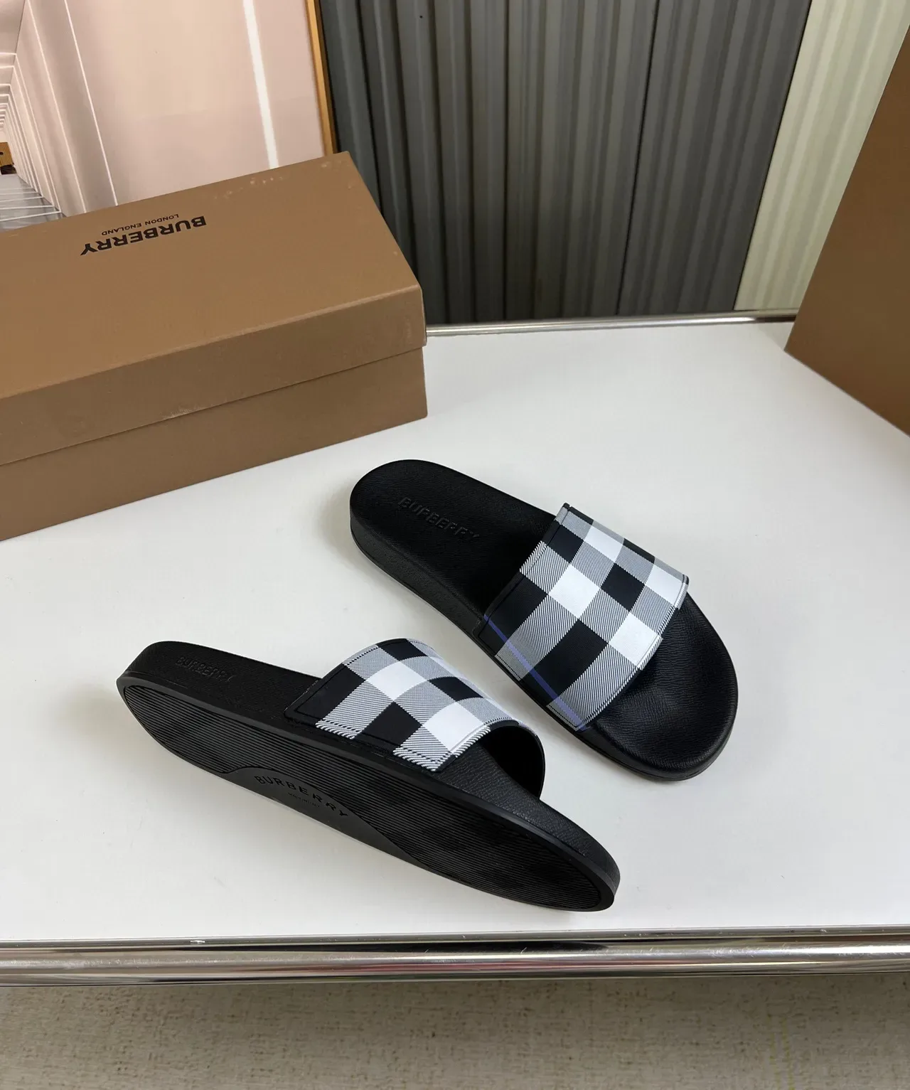Burberry Gingham Check Slide Slipper 6