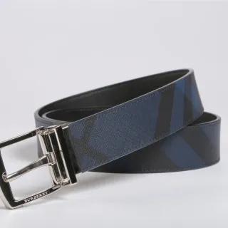 Burberry Knight Reversible Check Leather Belt
