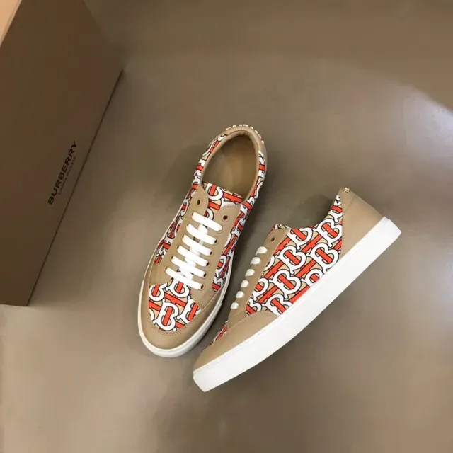 Burberry Monogram-Print Beige Low-Top Lifestyle Sneakers 3