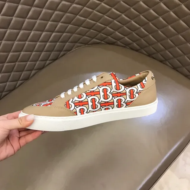 Burberry Monogram-Print Beige Low-Top Lifestyle Sneakers 4