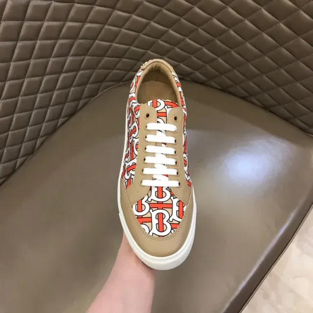 Burberry Monogram-Print Beige Low-Top Lifestyle Sneakers 5