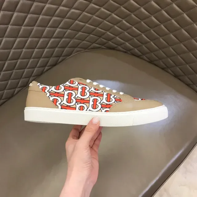 Burberry Monogram-Print Beige Low-Top Lifestyle Sneakers 6