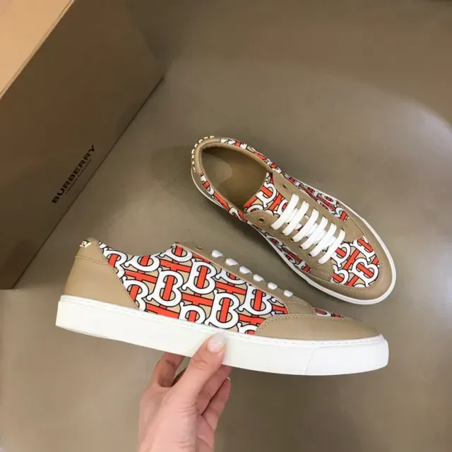 Burberry Monogram-Print Beige Low-Top Lifestyle Sneakers 7