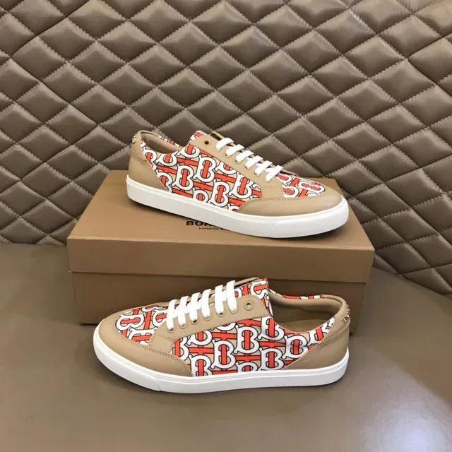Burberry Monogram-Print Beige Low-Top Lifestyle Sneakers 8