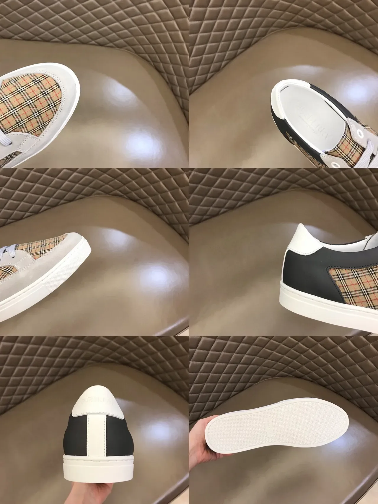 Burberry Plaid-Panelled Suede Lifestyle Sneaker 2