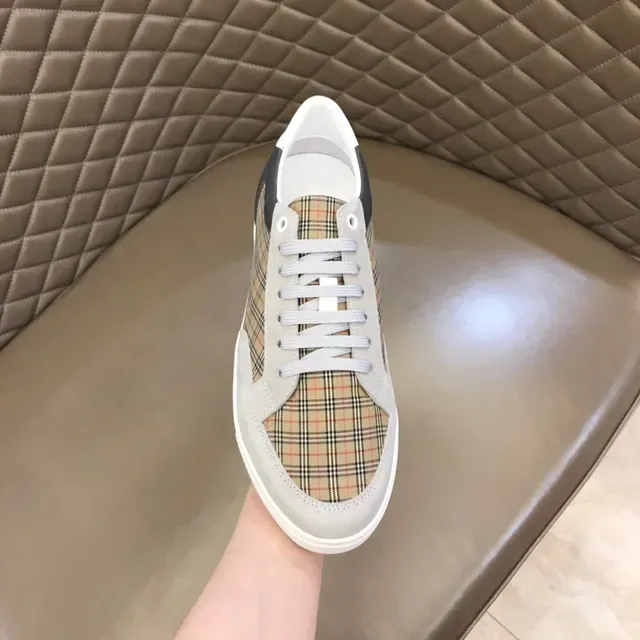 Burberry Plaid-Panelled Suede Lifestyle Sneaker 4