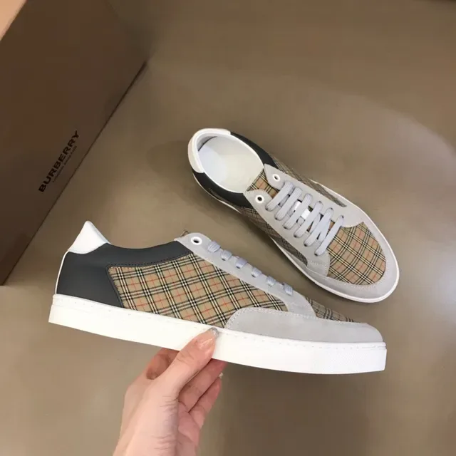 Burberry Plaid-Panelled Suede Lifestyle Sneaker 6
