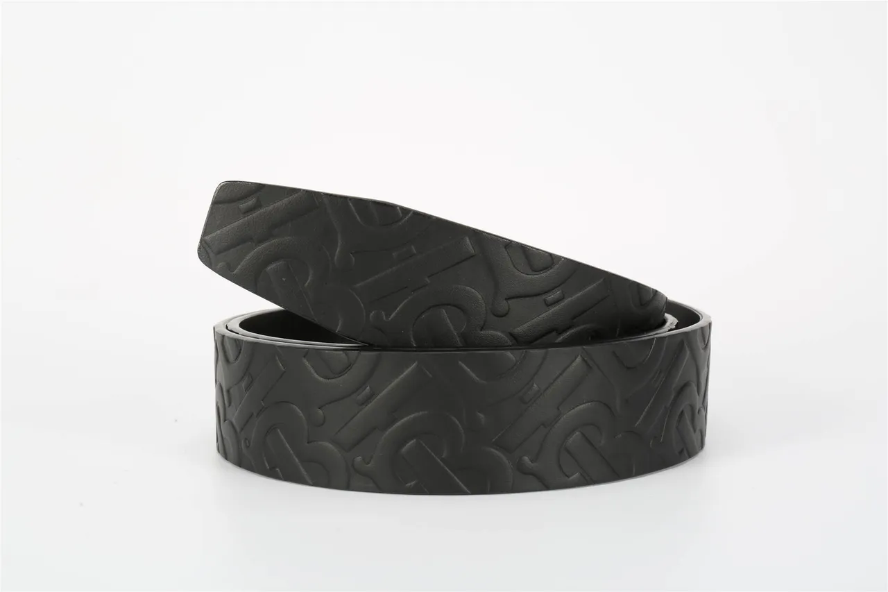 Burberry TB Belt Black Embossed Monogram Leather Belt 13