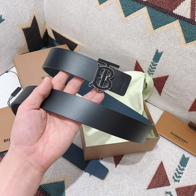 Burberry TB Belt Noir Cuir Lisse Ceinture 2