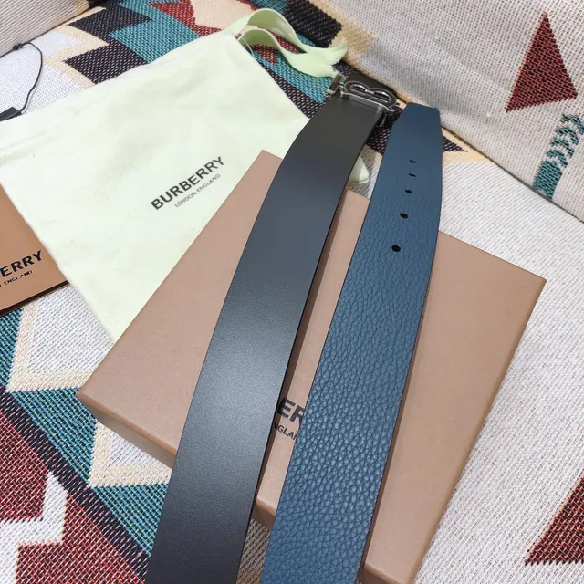 Burberry TB Belt Noir Cuir Lisse Ceinture 3