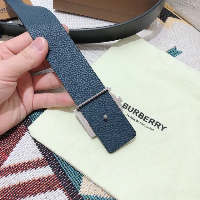 Burberry TB Belt Noir Cuir Lisse Ceinture 5