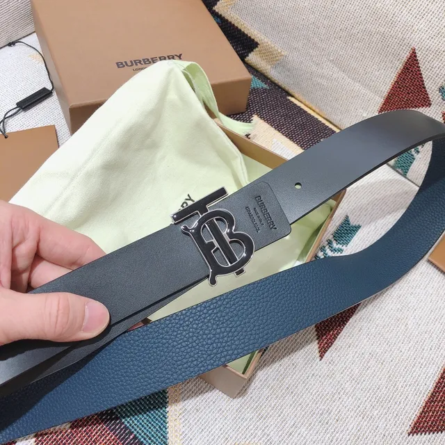 Burberry TB Belt Noir Cuir Lisse Ceinture 7