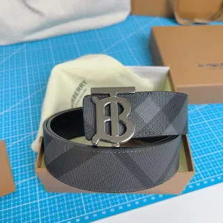Burberry TB Belt धूसर घर चेक लेदर बेल्ट