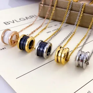 Bvlgari B.zero1 সিলিন্ডারিকাল মাল্টি-রিং সিরামিক Inlay নেকলেস