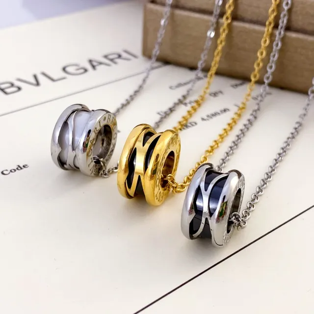 Bvlgari B.zero1 Cylindrical Multi-Ring Ceramic Inlay Necklace 6