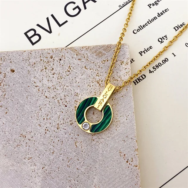 Bvlgari B.zero1 Colar Pendente de Malacita Esmaltado e Diamante 4