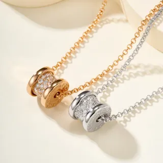 Bvlgari B.zero1 Pavé Diamond 圆柱形吊坠项链